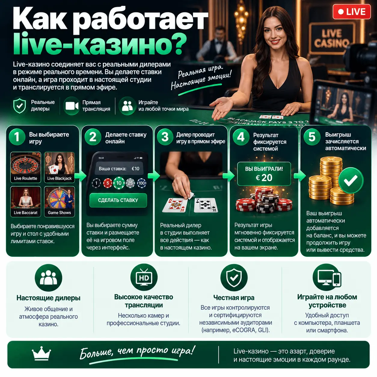 Как работает live-казино?